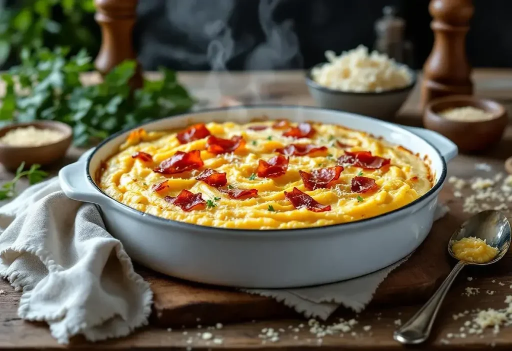 Polenta gratinée : recette ultra crémeuse au gorgonzola et pancetta