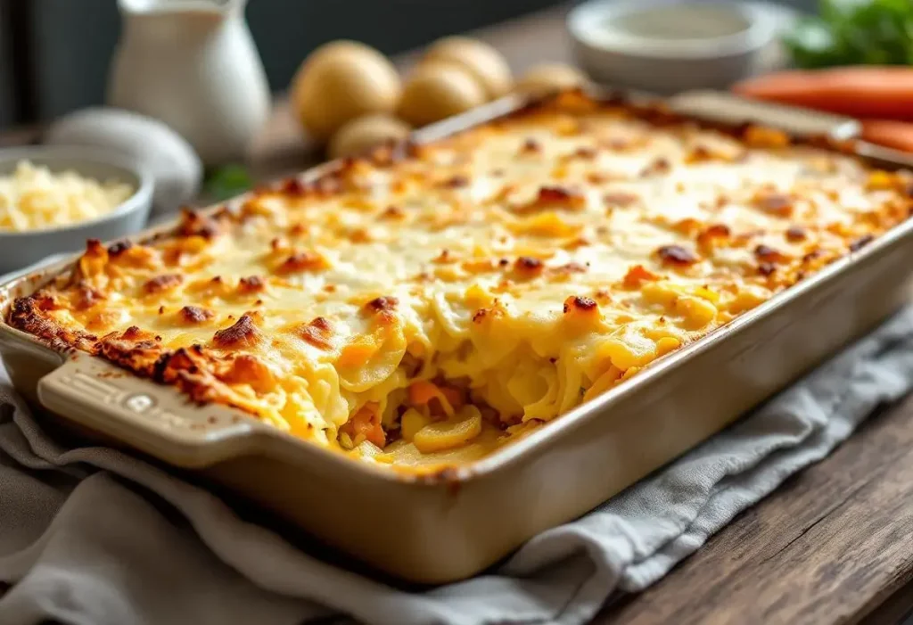 Gratin de pommes de terre, poireaux et carottes : fondant, bien doré et ultra simple à préparer au quotidien