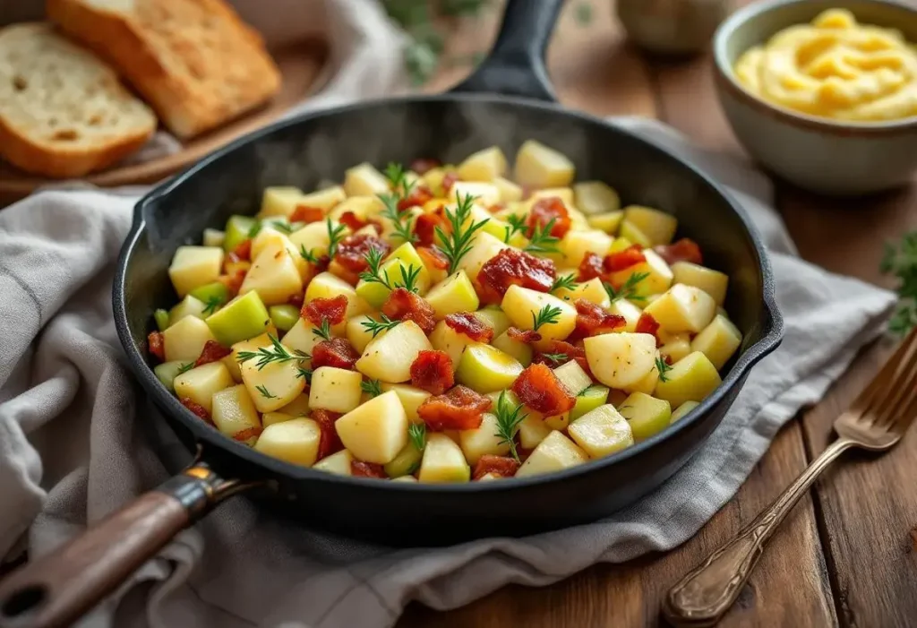 « Je la prépare en 10 minutes pour toute la famille » : ma poêlée poireaux-pommes-lardons, ultra simple et très rapide