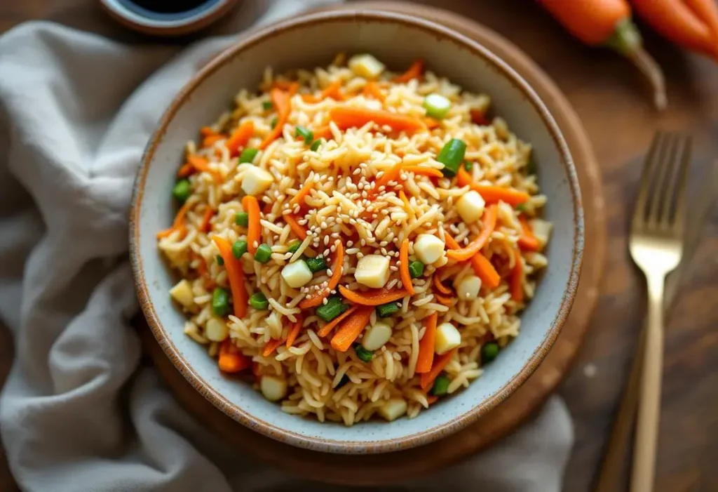 « Je prépare ce riz sauté carotte-poireau à la sauce soja dès que je veux un dîner healthy, rapide et express »