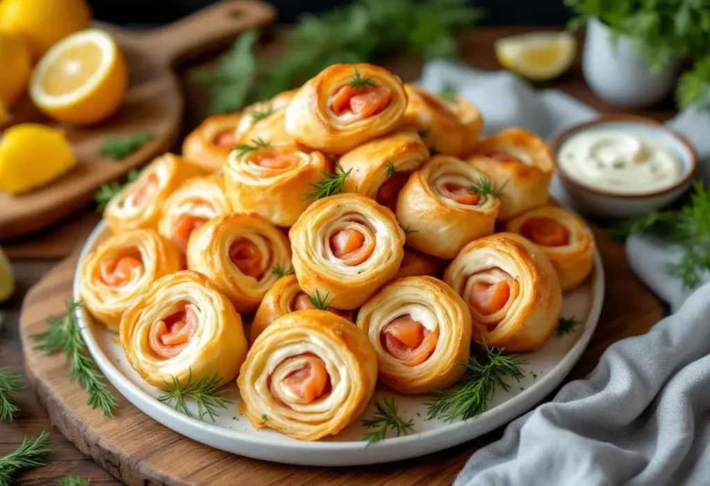 Trop simples pour être si bons ? Ces petits roulés feuilletés au fromage et saumon volent la vedette à toutes les verrines