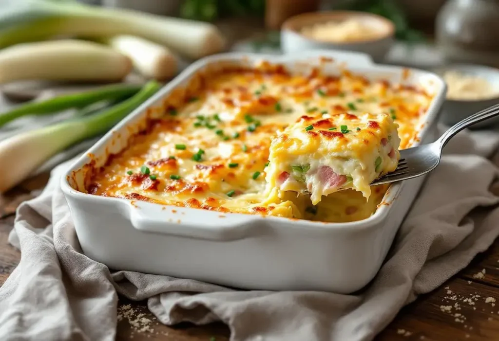« Un gratin poireaux-jambon léger et rapide » : la recette conviviale qui transforme vos dîners d’hiver en moins de 40 minutes